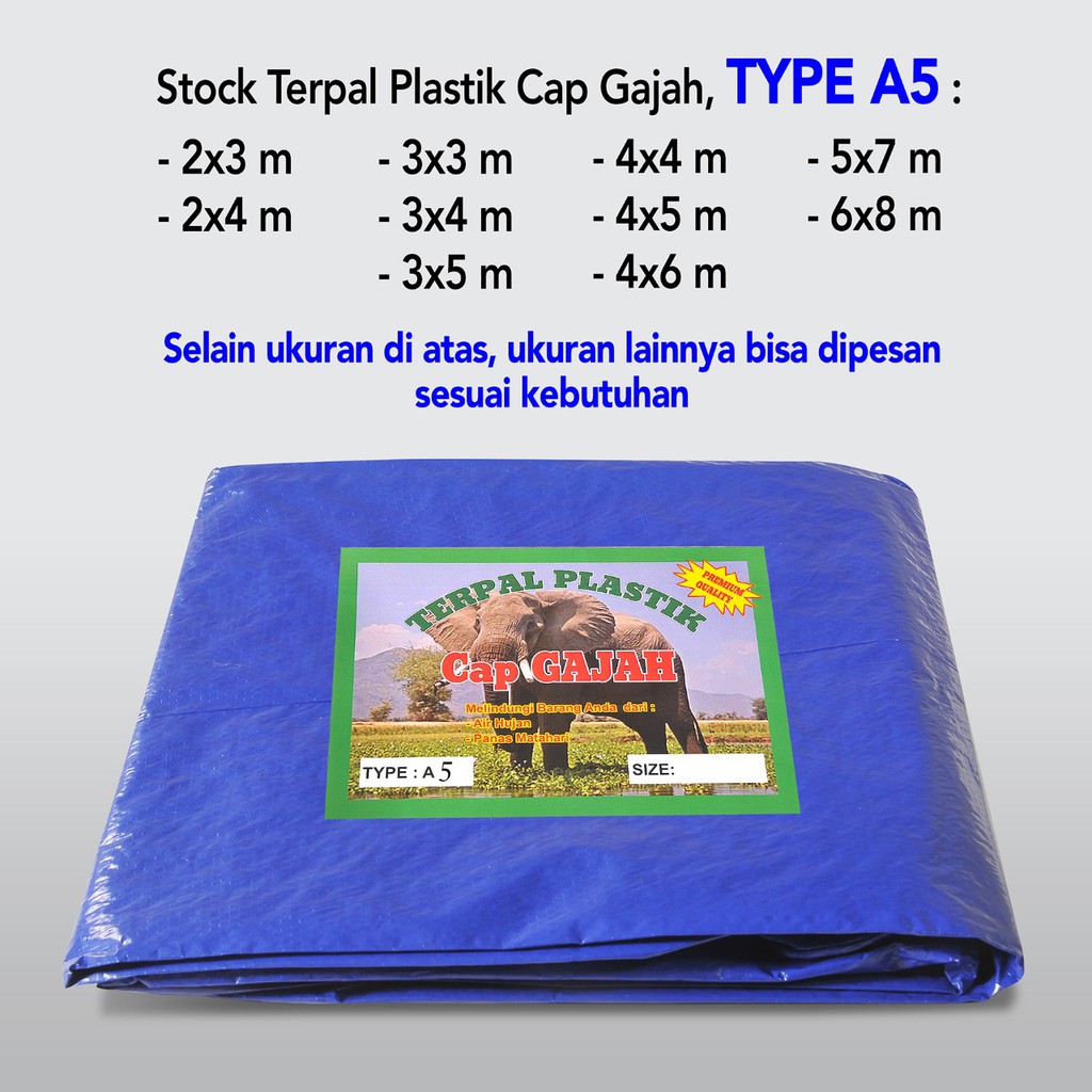 Jual TERPAL PLASTIK A5 UKURAN 2x4 Meter Merk CAP GAJAH Shopee Indonesia