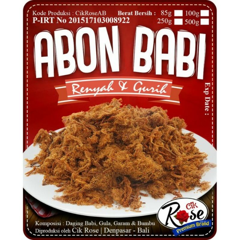 Jual Abon Babi Cik Rose Khas Bali 70gr Shopee Indonesia