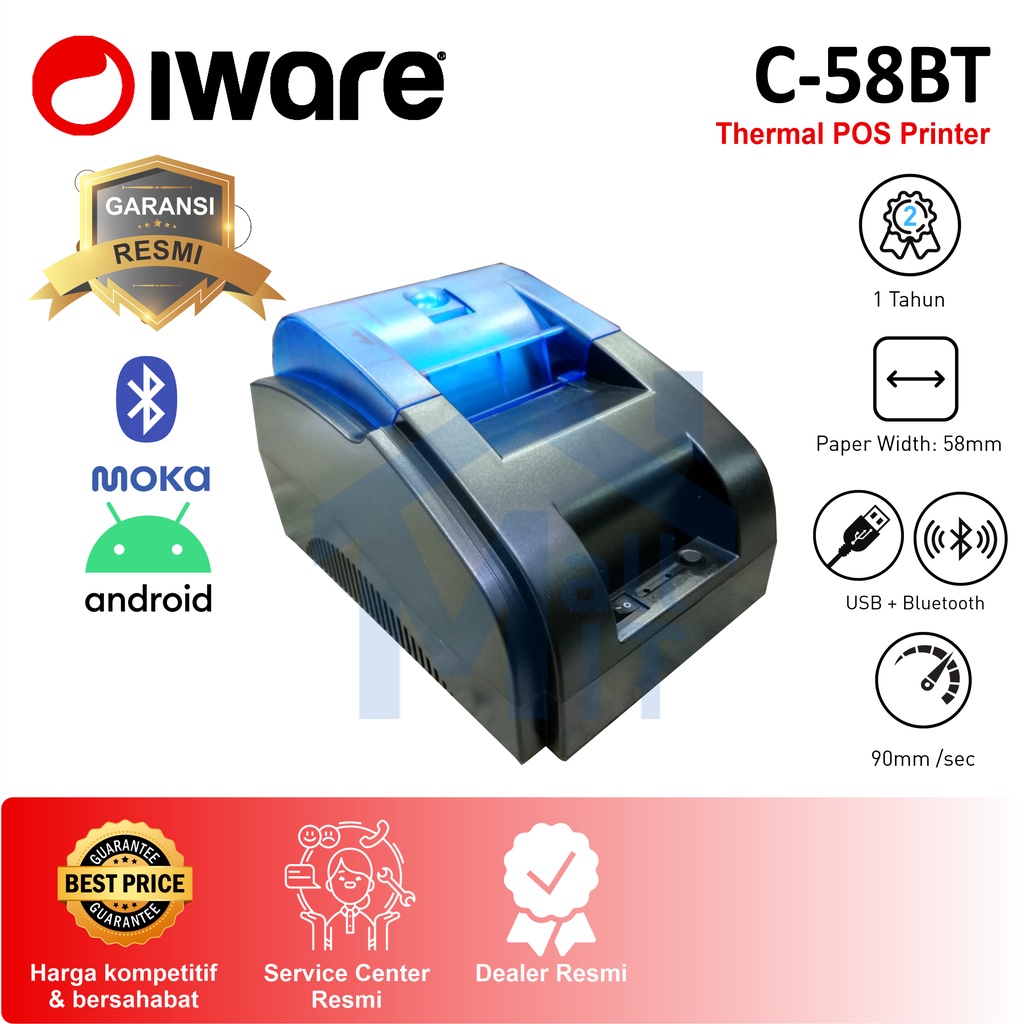 Jual Printer Kasir IWARE XPRINTER BLUETOOTH XP58IIZ C58BT 58mm Android