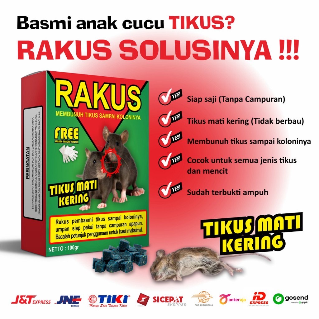 Jual Racun Tikus Serbuk Bubuk Rackus 80 Pl Isi 10 Bungkus Shopee