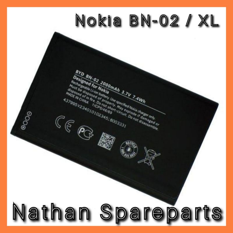 Jual BATTERY BATERAI NOKIA BN 02 XL ORIGINAL OEM Shopee Indonesia