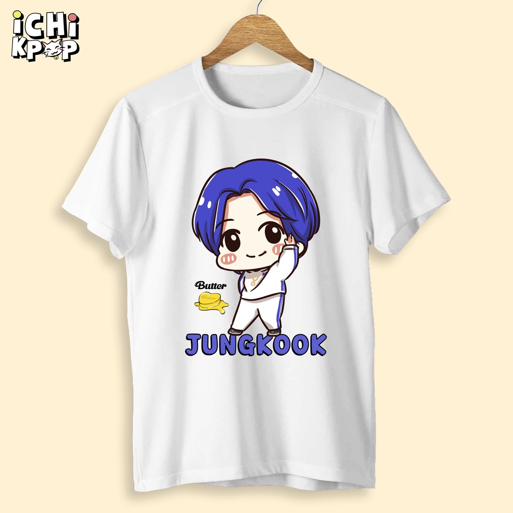 Jual T Shirt Butter Jungkook Jk Rm Fanart Chibi Kaos Bts Shopee Indonesia