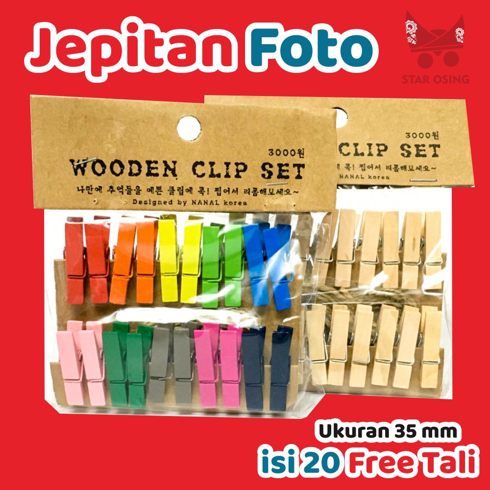 Jual Wooden Clip Asli Jepitan Foto Polaroid Jepitan Kayu Shopee