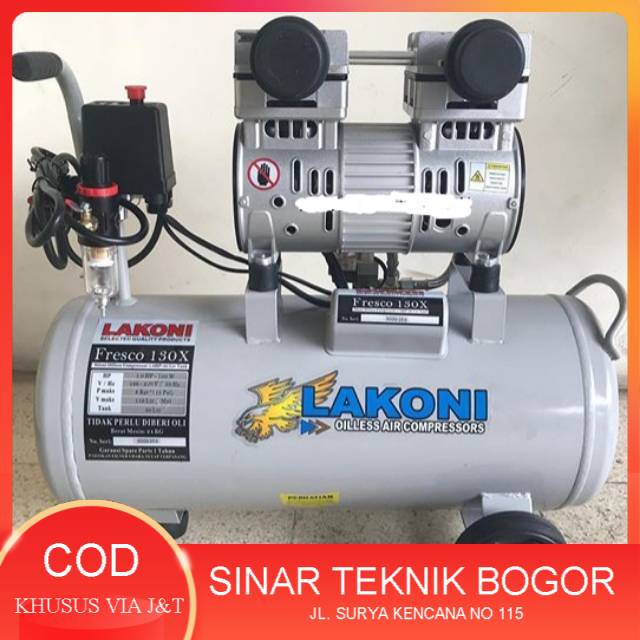 Jual Lakoni Kompresor Angin Oilless Fresco 130X 1HP Tanpa Oli Silent