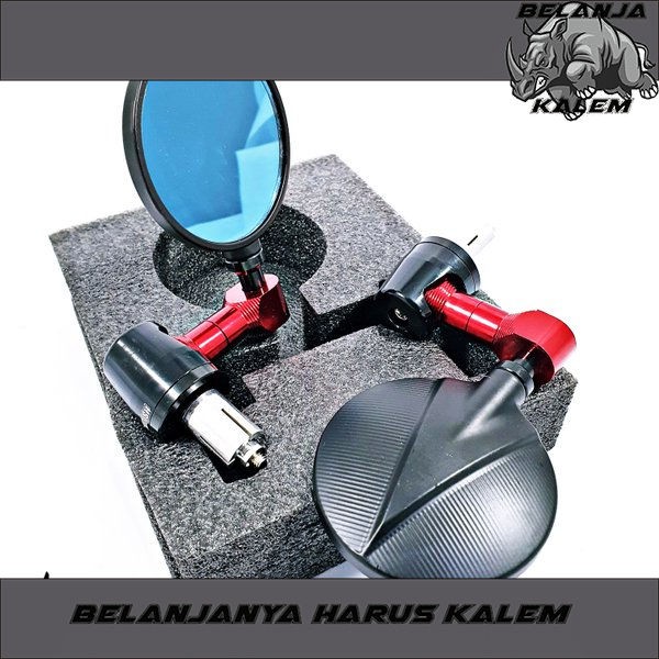 Jual Jalu Spion Stang Bar End Kaca Spion Biru Gagang Merah All Matic