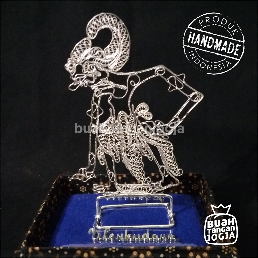 Jual Miniatur Wayang Werkudara Lapis Perak Kerajinan Khas Kotagede