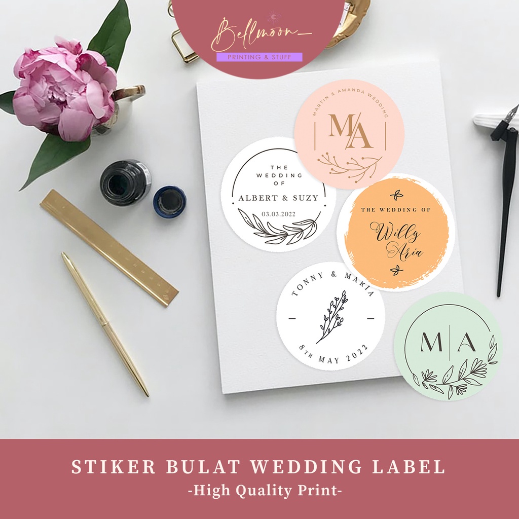 Jual Isi Pcs Stiker Undangan Stiker Wedding Inisial Nama