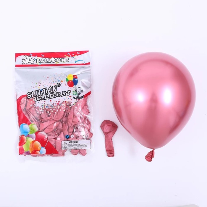 Jual Balon Latex Metalik Chrome Balloon Chrome 12inch Perpack Isi 50