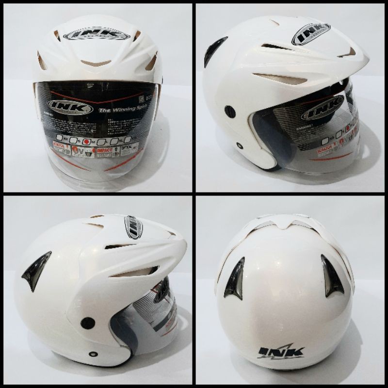 Jual HELM INK CX 220 SOLID PUTIH GLOSSY ORYGINAL SNI DOT Shopee Indonesia