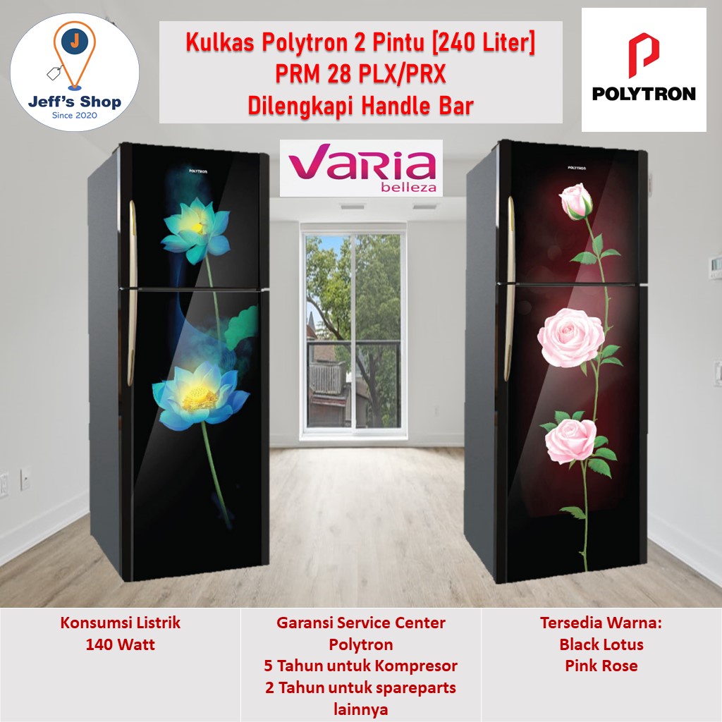 Jual Kulkas Polytron Pintu Liter Varia Belleza Prm Plx Prx