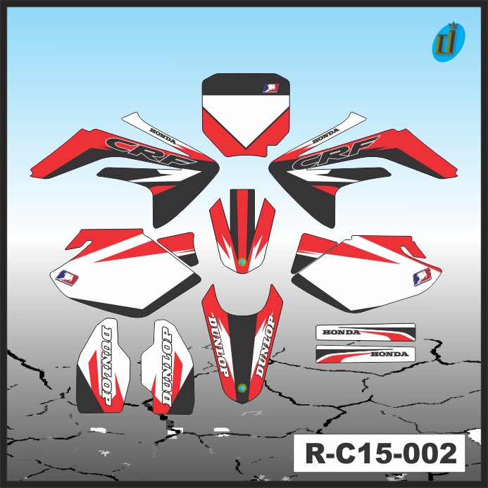 Jual DECAL STICKER CRF 150 R LAMA DEKAL STIKER MERAH PUTIH HITAM 002