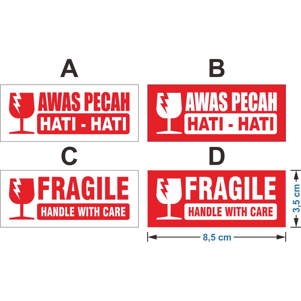 Jual Stiker Vinyl Fragile Awas Pecah Dijual Per Model Shopee Indonesia