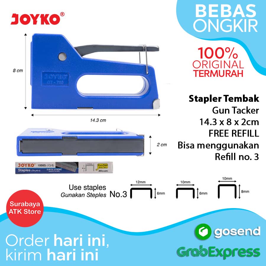 Jual Stepler Tembak Joyko Gt Gun Tacker Staples Stapler Shopee