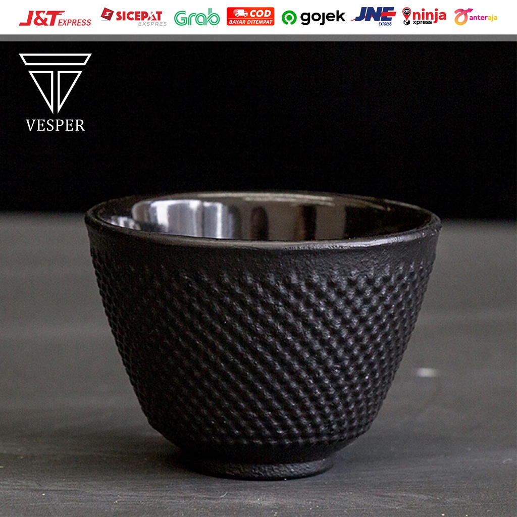 Jual Japanese Cast Iron Tea Cup Gelas Cangkir Seloki Teh Black Hitam