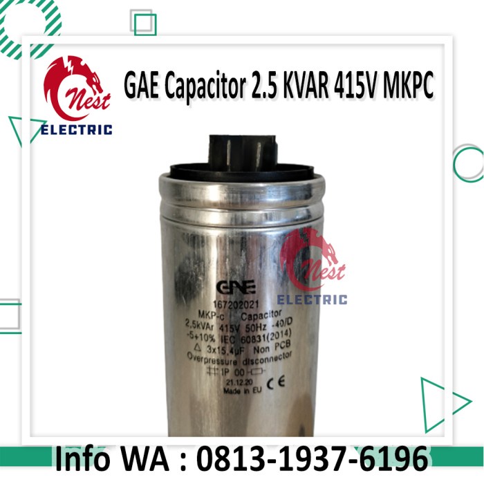 Jual KAPASITOR CAPACITOR BANK GAE 2 5 KVAR 415V MKPC 3 PHASE Shopee