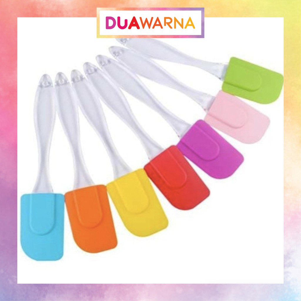 Jual DuaWarna Spatula Silikon Pengaduk Kue Adonan Anti Lengket Sutil