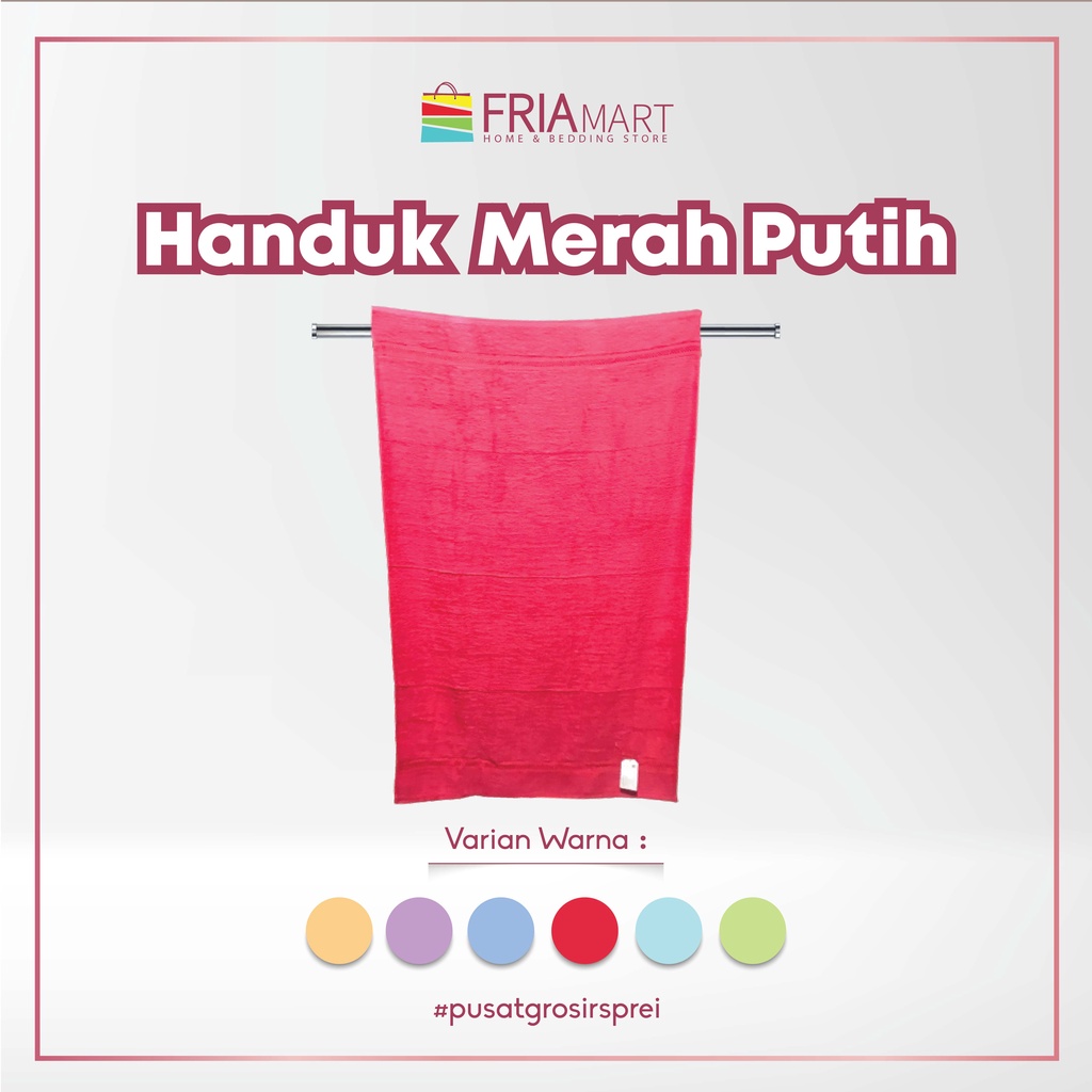 Jual MERAH PUTIH Handuk MANDI 60x120 JUMBO POLOS FRIAmart Shopee