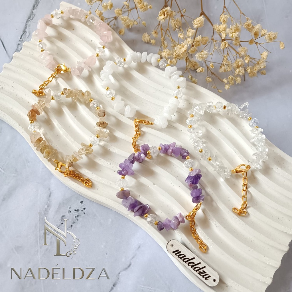 Jual Nadeldza Stone Bracelet Gelang Batu Kerikil Gelang Batu Alam