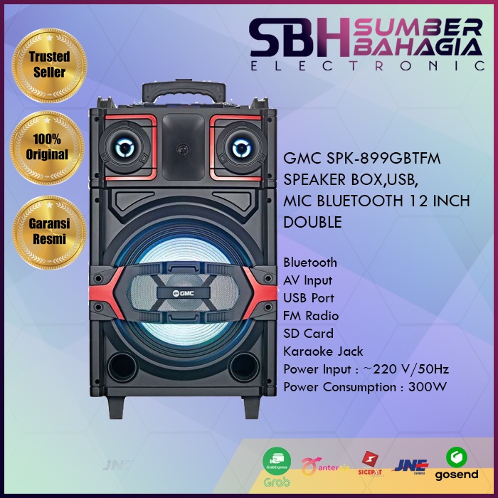 Jual Gmc Spk Gbtfm Speaker Box Usb Mic Bluetooth Inch Double