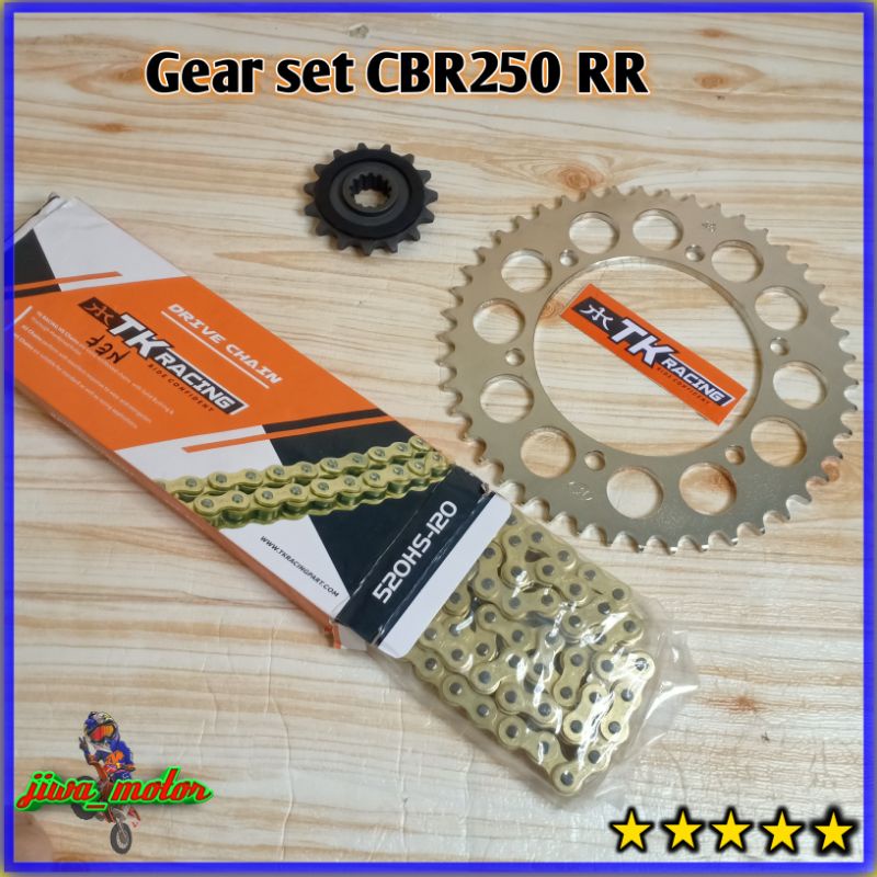 Jual Gear Set Cbr Rr Tk Racing Rantai Gold Hs Original Shopee