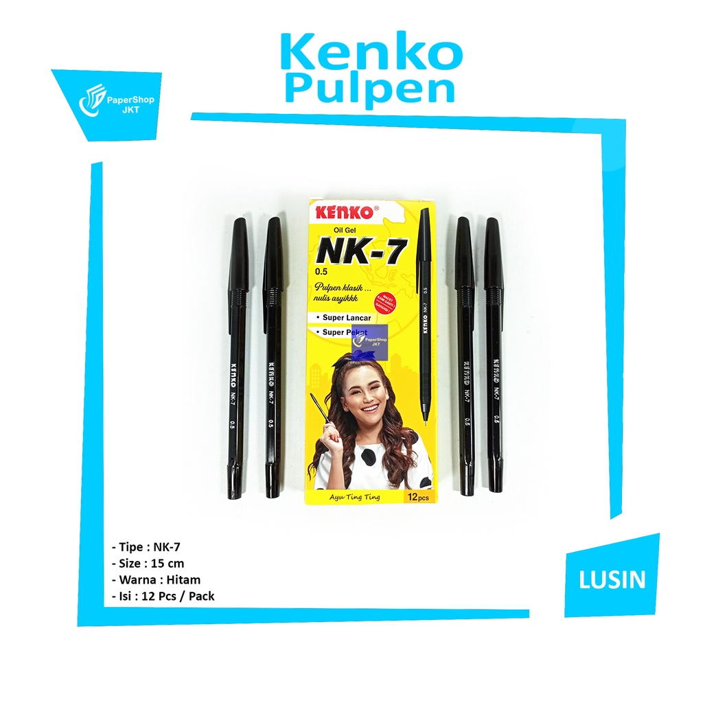 Jual Kenko Nk Pen Oil Gel Pulpen Hitam Pcs Shopee Indonesia