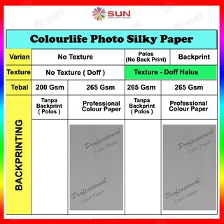 Jual Kertas Foto Silky Doff A4 SUN Colourlife Silky Photo Paper A4