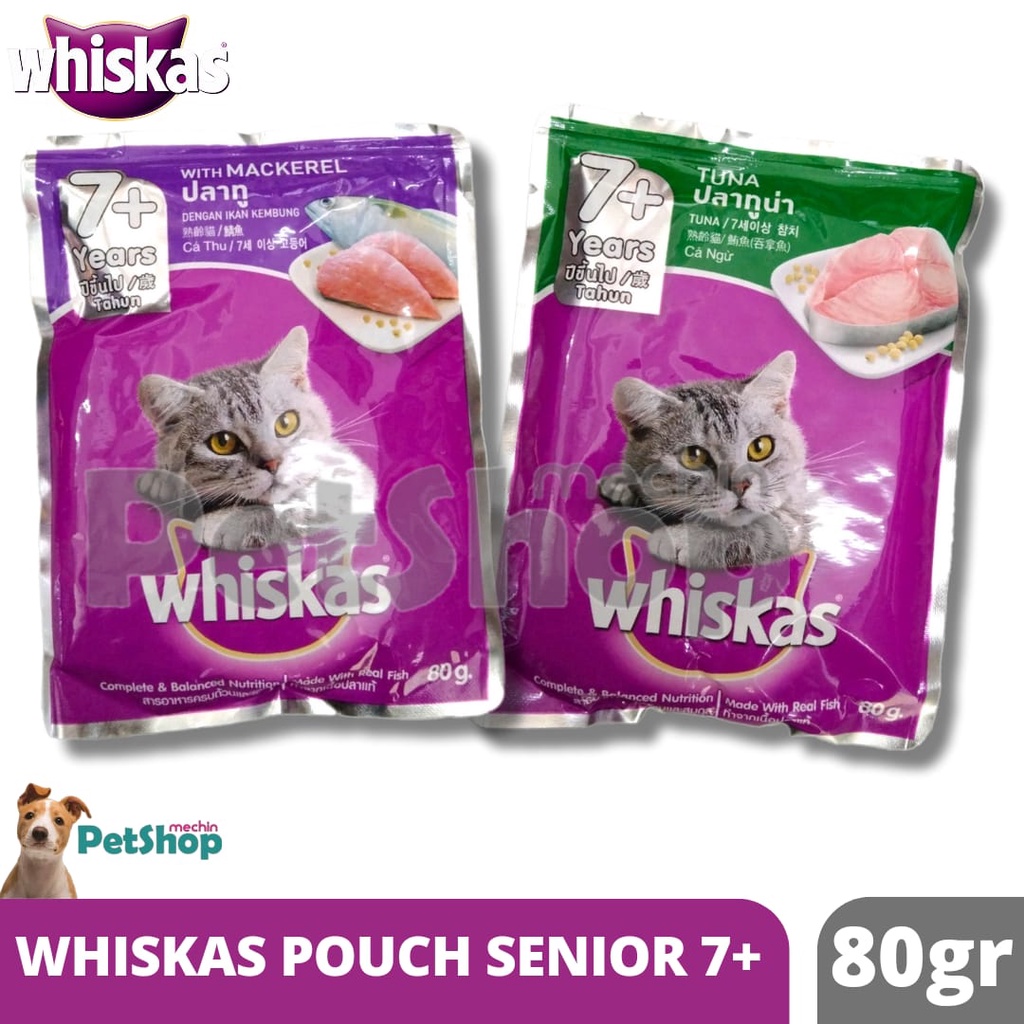 Jual WHISKAS POUCH SENIOR 7 MAKANAN BASAH KUCING USIA DIATAS 7 TAHUN