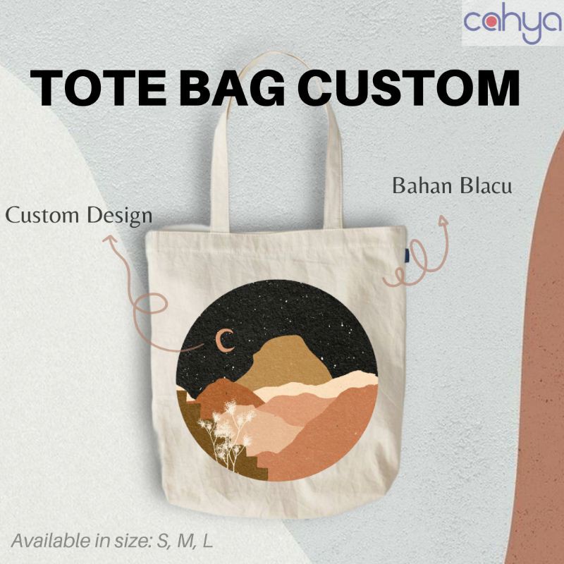 Jual Totebag Blacu Custom Tote Bag Custom Shopee Indonesia