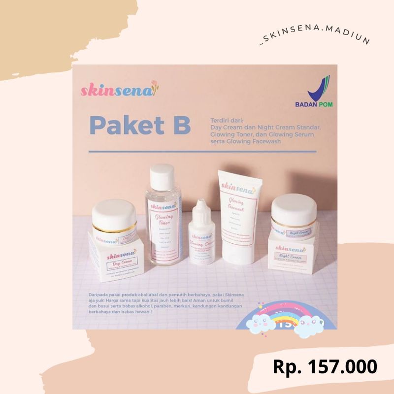 Jual Mitra Resmi Skinsena Glowing Series Paket B Free Gift Shopee