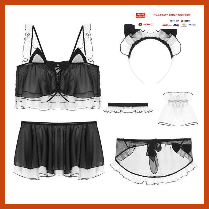 Jual SERAGAM SEXY COSPLAY ANIME APRON TRANSPARAN LINGERIE WANITA SET