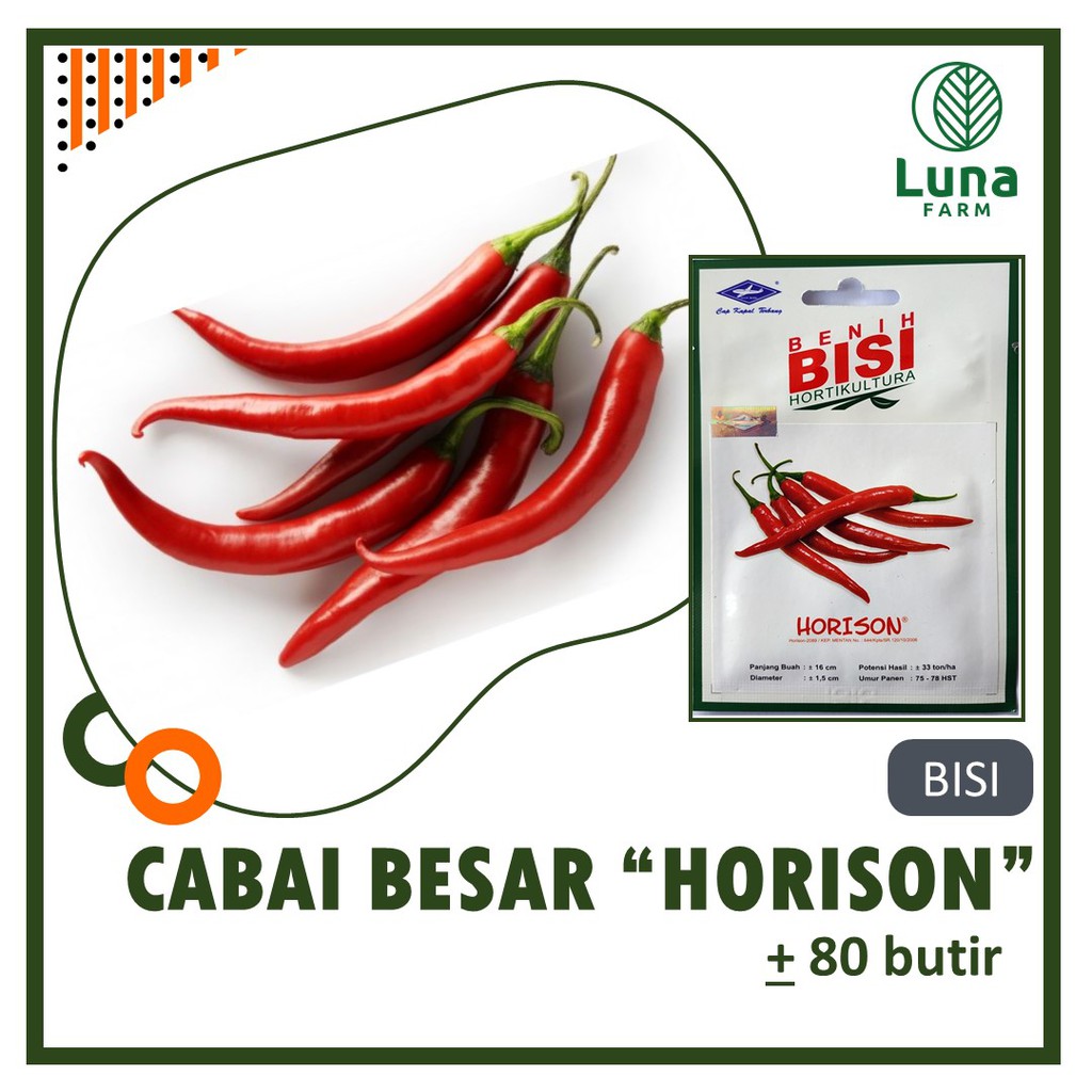 Jual Benih Cabai Merah Besar Horison BISI Kemasan Urban Isi 80 Butir