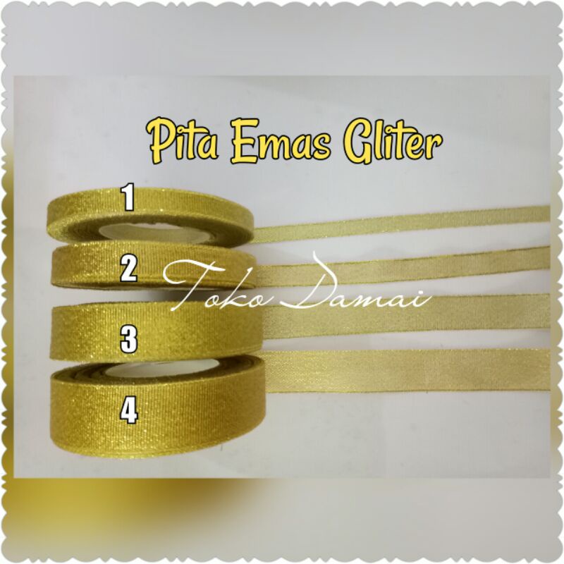 Jual Pita Emas Dan Perak Gliter Gold Dan Silver Ukuran 1cm 2 5cm