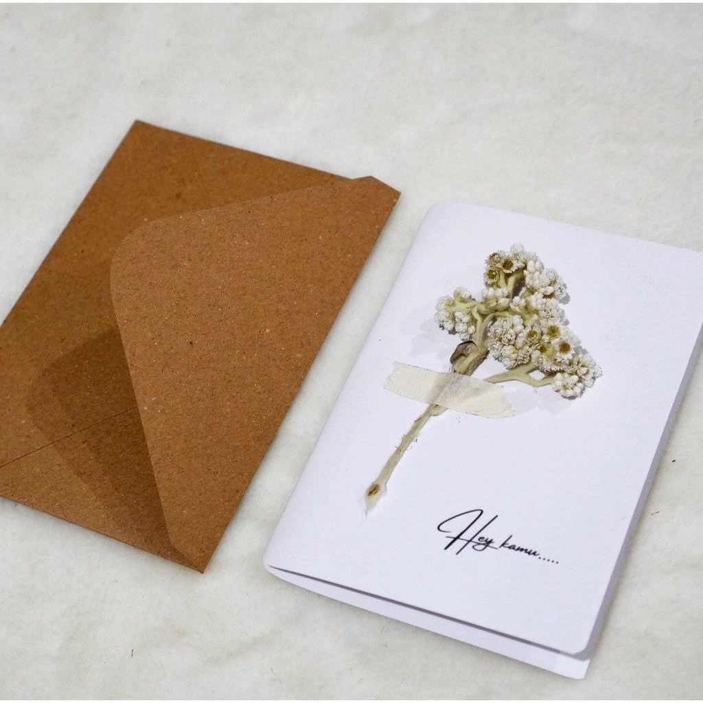 Jual Kartu Ucapan Custom Rustic Greeting Card Vintage Amplop A6