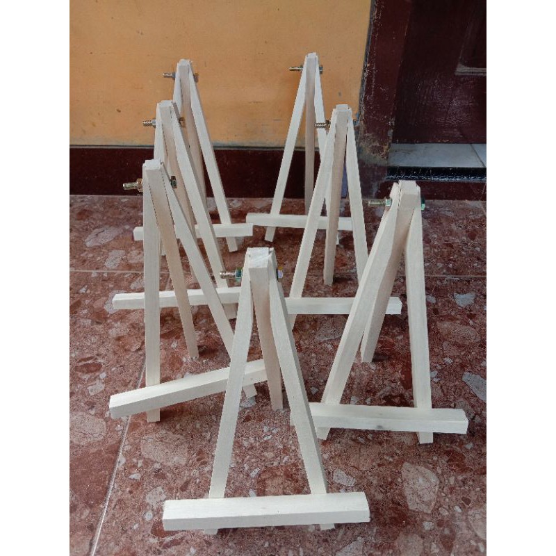 Jual Stand Kayu 16x25 Tripod Kayu Standing Pigura Frame Souvenir Jam