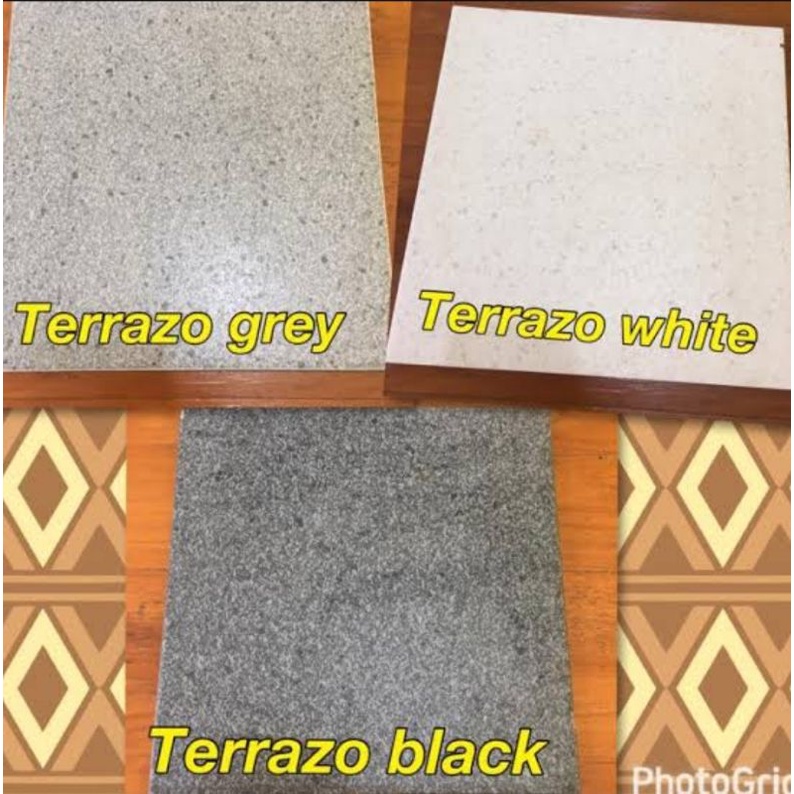 Jual Keramik 30x30 Lantai Teras Kasar Kia Terrazo Grey Whitr Black