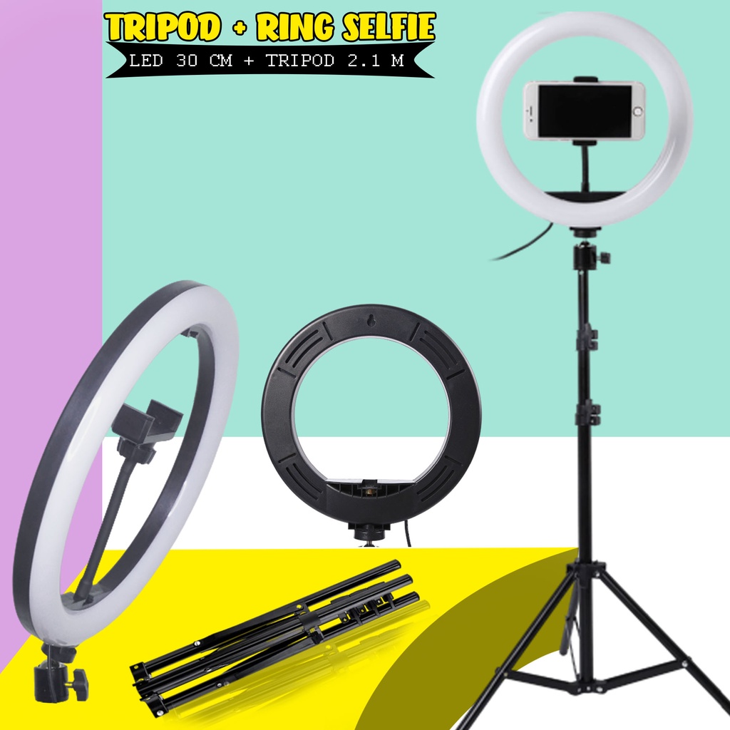 Jual PAKET Lampu Live Ring Light LED 26CM TRIPOD 2 1M LED 30CM