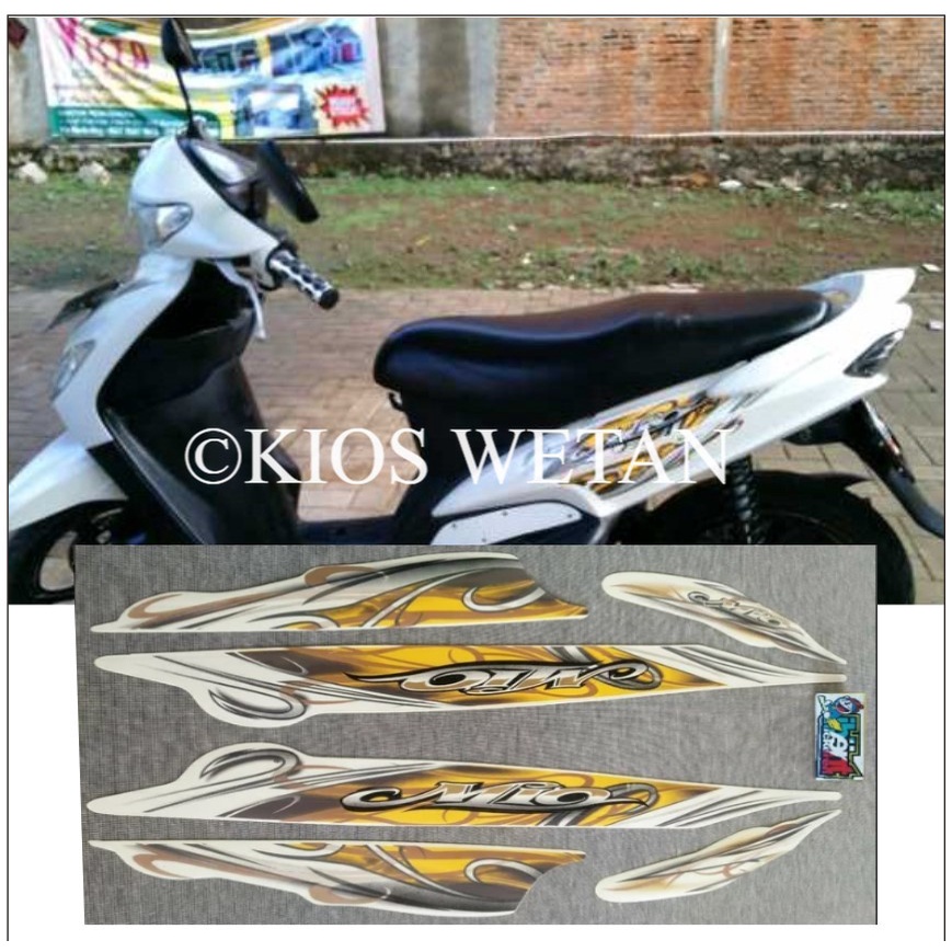 Jual STRIPING MIO PUTIH 2010 STIKER LIS STANDAR ORI YAMAHA POLET