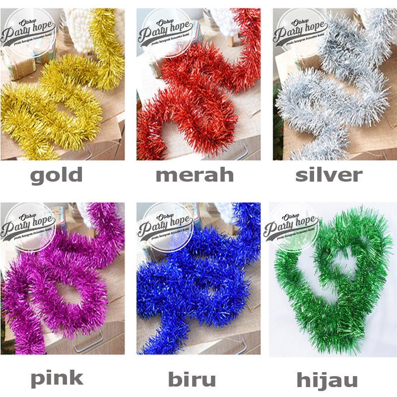 Jual Slinger Tinsel Hiasan Natal Parcel Slinger Rumbai Warna