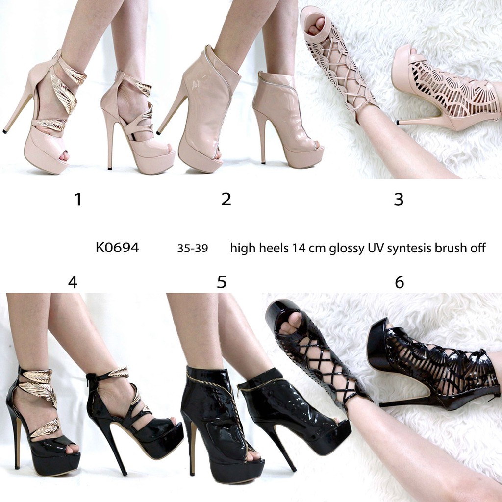 Jual Gladiator Shoes Sepatu Nude Hitam Import High Heels Sepatu