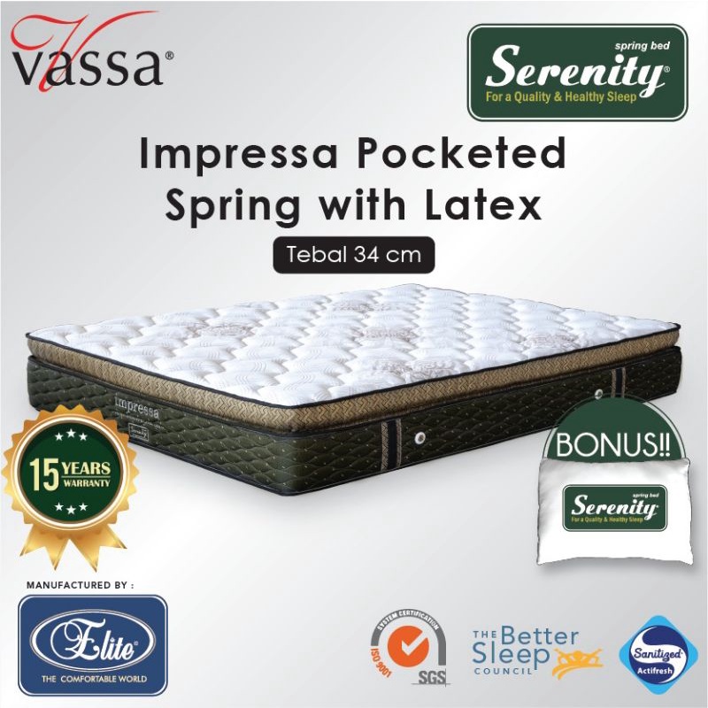 Jual Kasur Spring Bed Elite Serenity Impressa Pocket Latex Shopee