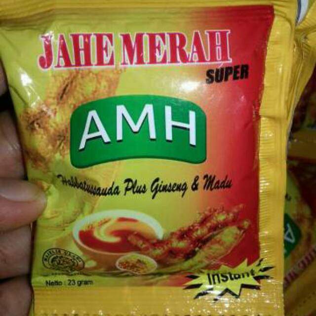 Jual Jahe Merah Amanah AMH 1 Renceng Is 10 Sachet Shopee Indonesia