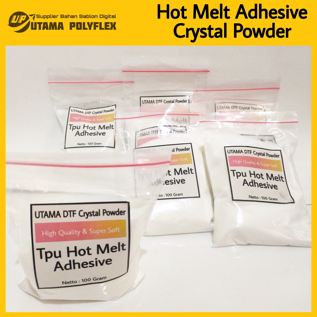 Jual TPU Hot Melt Adhesive Powder Sablon DTF Bubuk Transfer PET Film