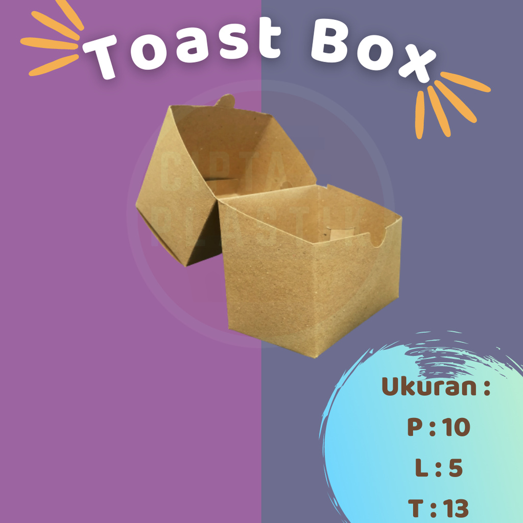 Jual Toast Box Dus Kotak Roti Bakar Kraft Laminasi Dalam Eco Friendly