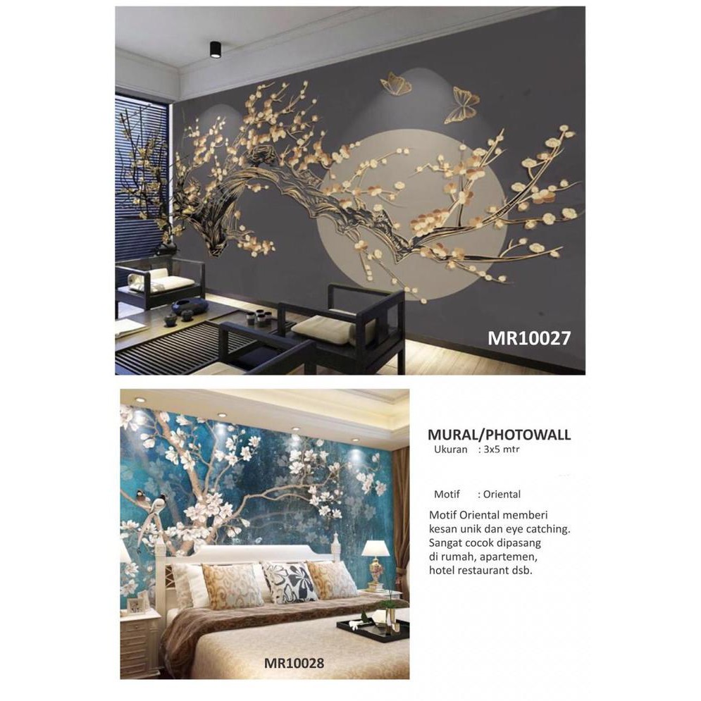 Jual Photowall Mural Dinding D Wallpaper Mural Bunga Sakura Modern