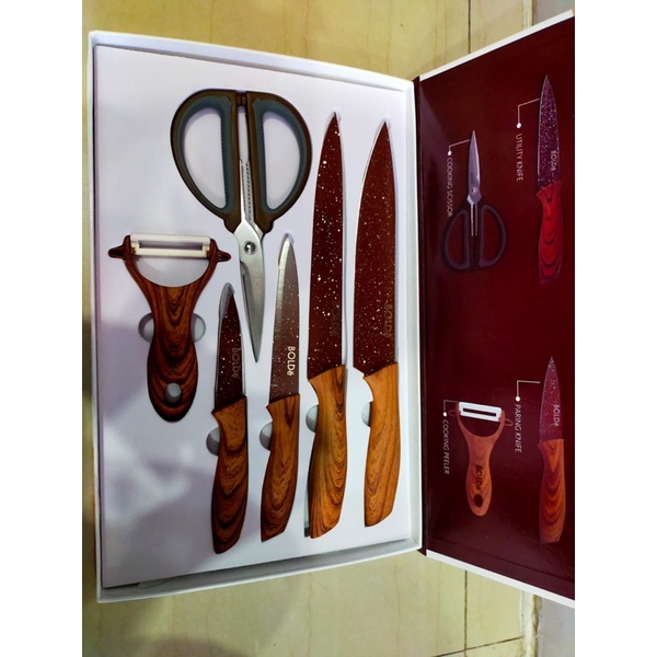 Jual BOLDe SET PISAU SUPER KNIVES MARBELLA 6 Pcs 1 Set PISAU DAPUR