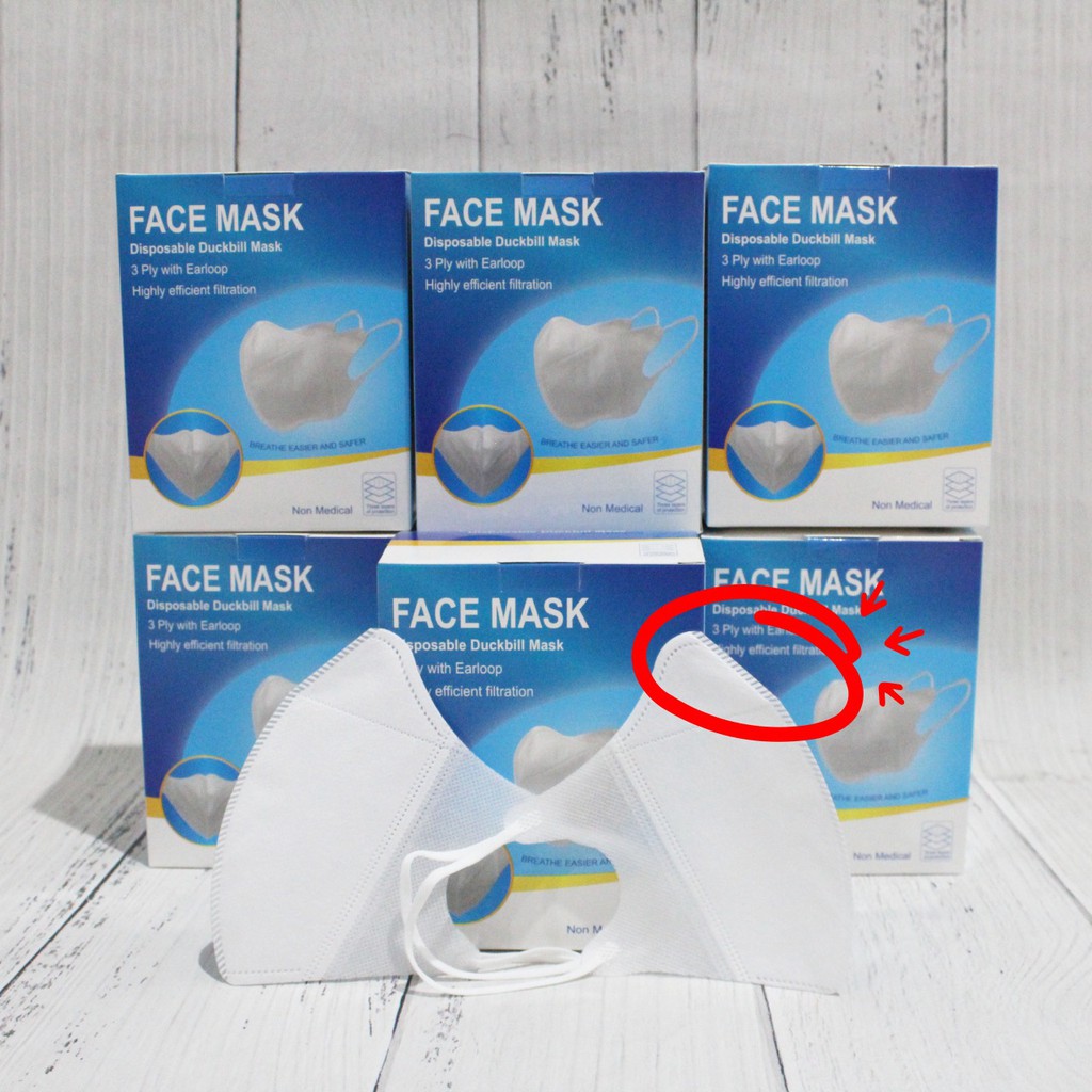 Jual Masker Duckbill Garis 3PLY Kemenkes Face Mask Masker Duckbill