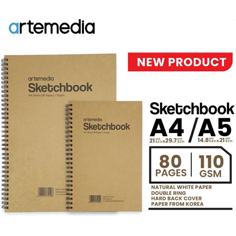 Jual Artemedia Sketchbook A A Pages Gsm Spiral