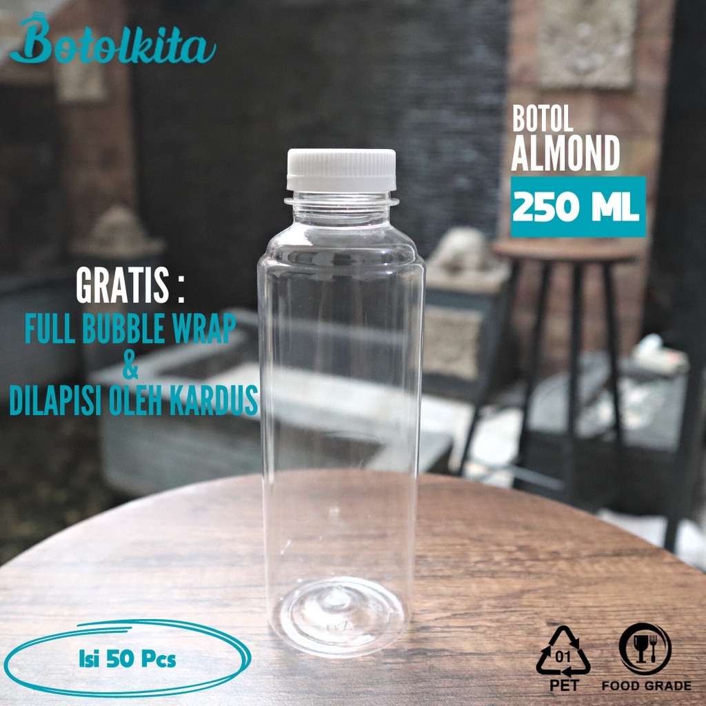 Jual Botol Plastik Almond 250ml Isi 50pcs Short Neck Shopee Indonesia