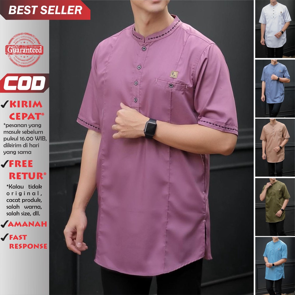 Jual Baju Koko Pria Kurta Dewasa Lengan Pendek Luthfi Premium 203