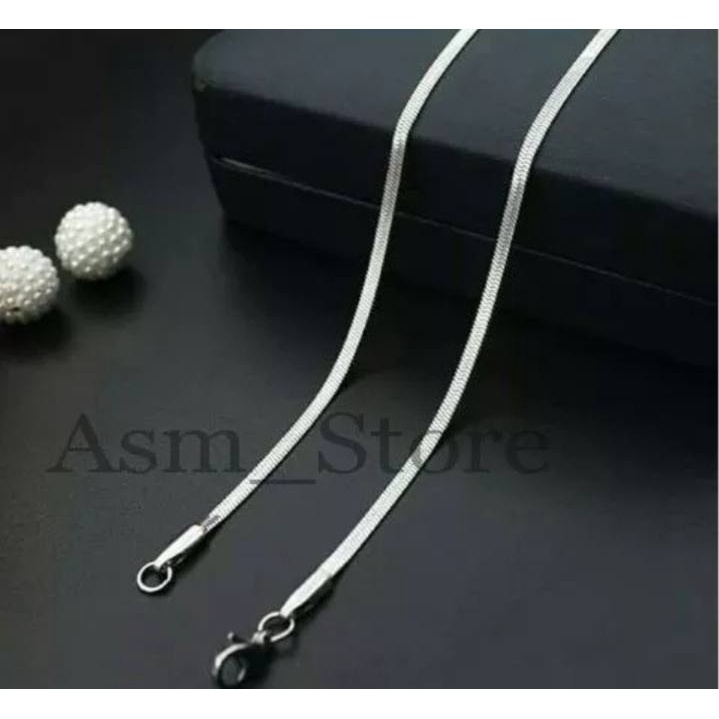 Jual Kalung Titanium Model Casandra Pipih Untuk Pria Dan Wanita Lebar 1